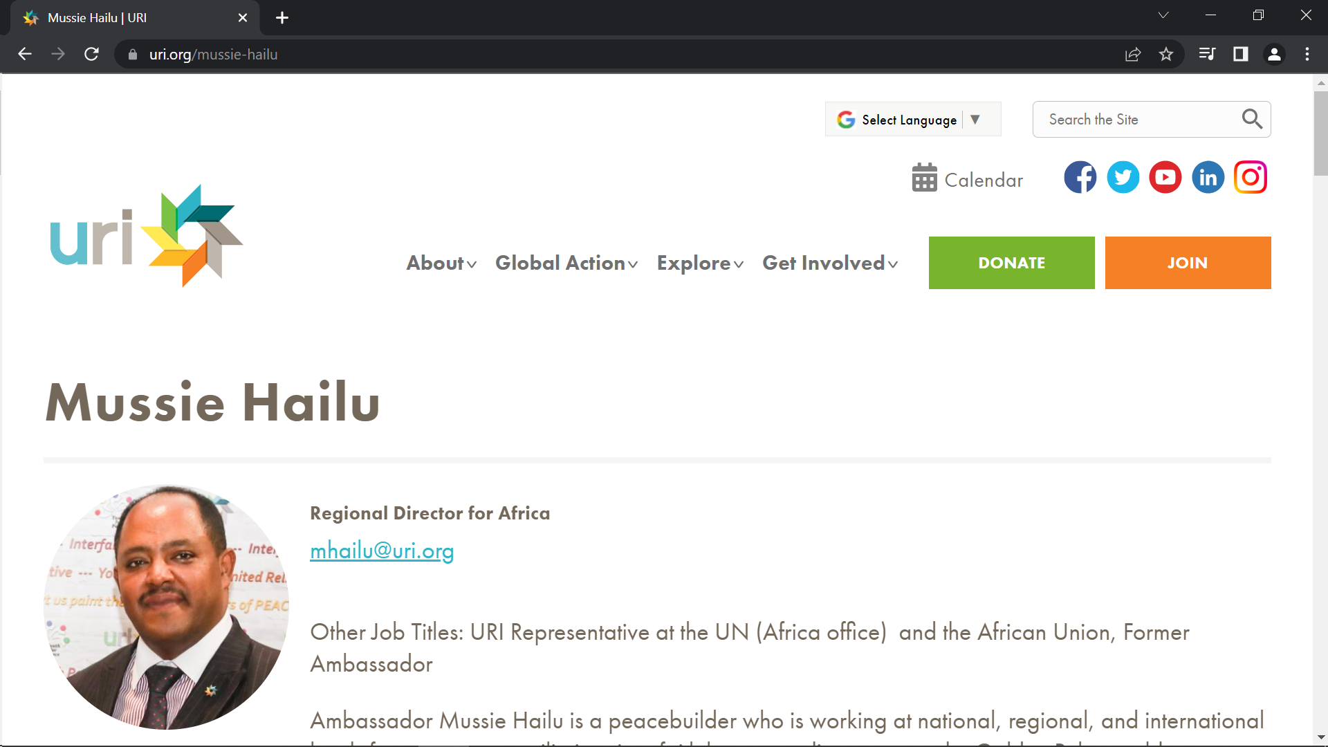 Ambassador Mussie Hailu