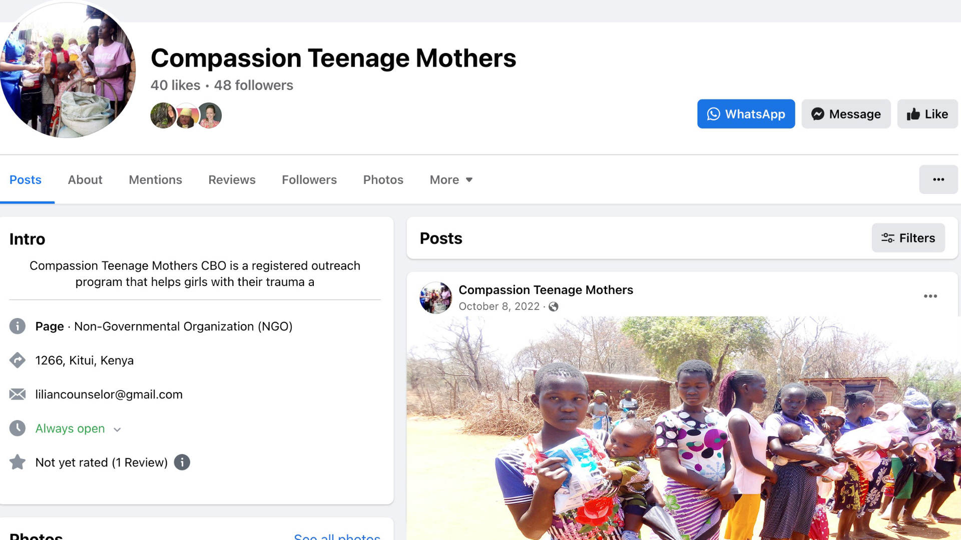 Compassion Teenage Mothers