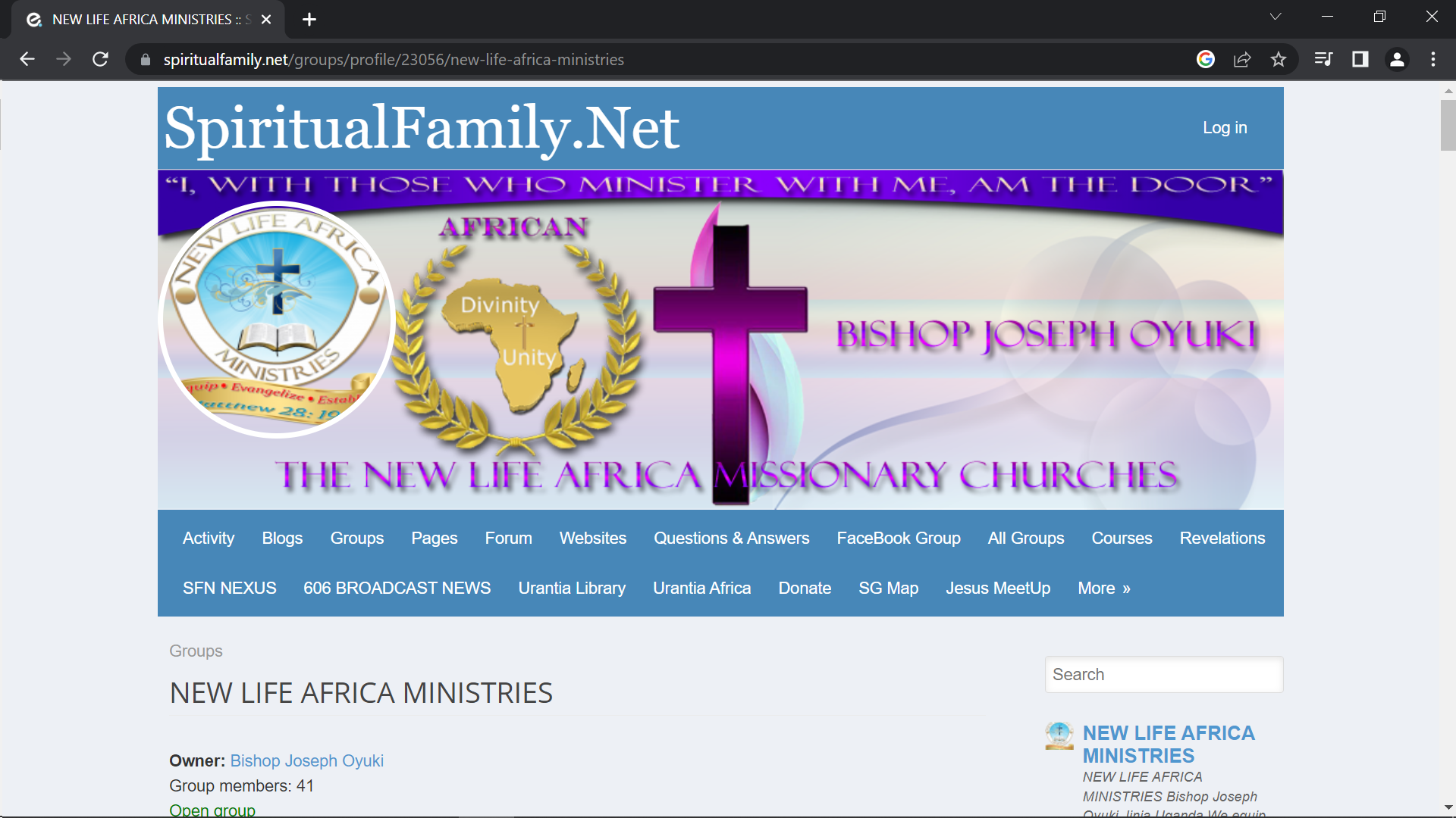 New Life Africa Ministries (Urantia)